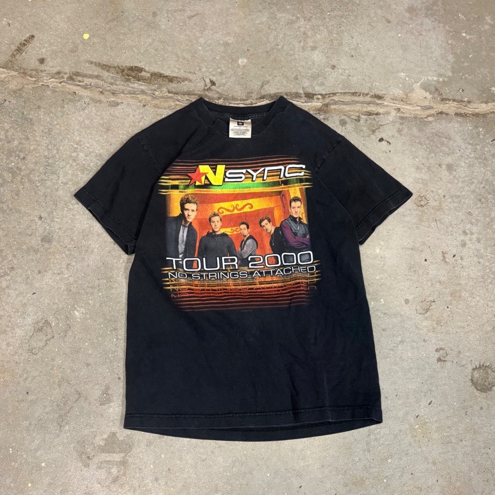 Vintage NSYNC Tour 2000 No Strings Attached T-Shirt Black Winterland Size M